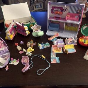 Vintage Polly Pocket Lot With Figure 1990’s & Some Doll Accessories See Photos